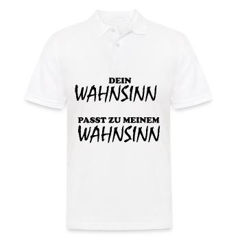 Dein Wahnsinn passt zu Meinem Wahnsinn - Männer Poloshirt - Weiß - Vorne - Kai (181cm)