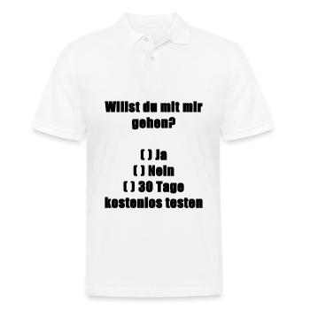 Willst du mit mir gehen? Ja, Nein, Testen? - Männer Poloshirt - Weiß - Vorne - Kai (181cm)