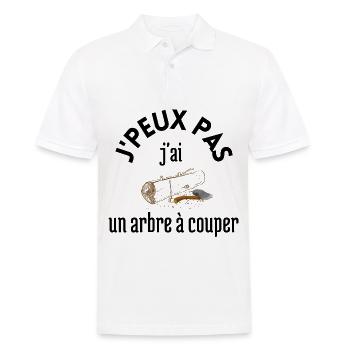 Désolé, j'ai un arbre à abattre - Polo Homme - blanc - Devant - Kai (181cm)