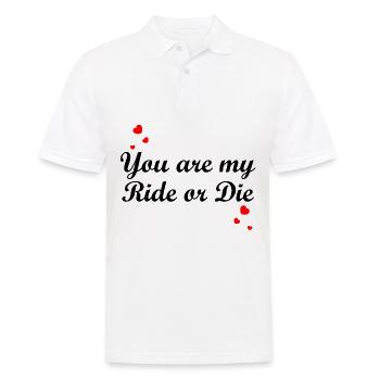 Vous êtes mon ride ou la | Love Couple amour - Polo Homme - blanc - Devant - Kai (181cm)