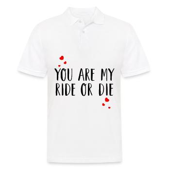 Vous êtes mon ride ou la | Love Couple amour - Polo Homme - blanc - Devant - Kai (181cm)