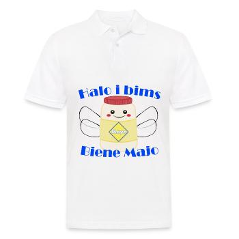 Halo i bims Biene Majo Flachwitz Shirt - Männer Poloshirt - Weiß - Vorne - Kai (181cm)