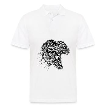 T-Rex - Männer Poloshirt - Weiß - Vorne - Kai (181cm)