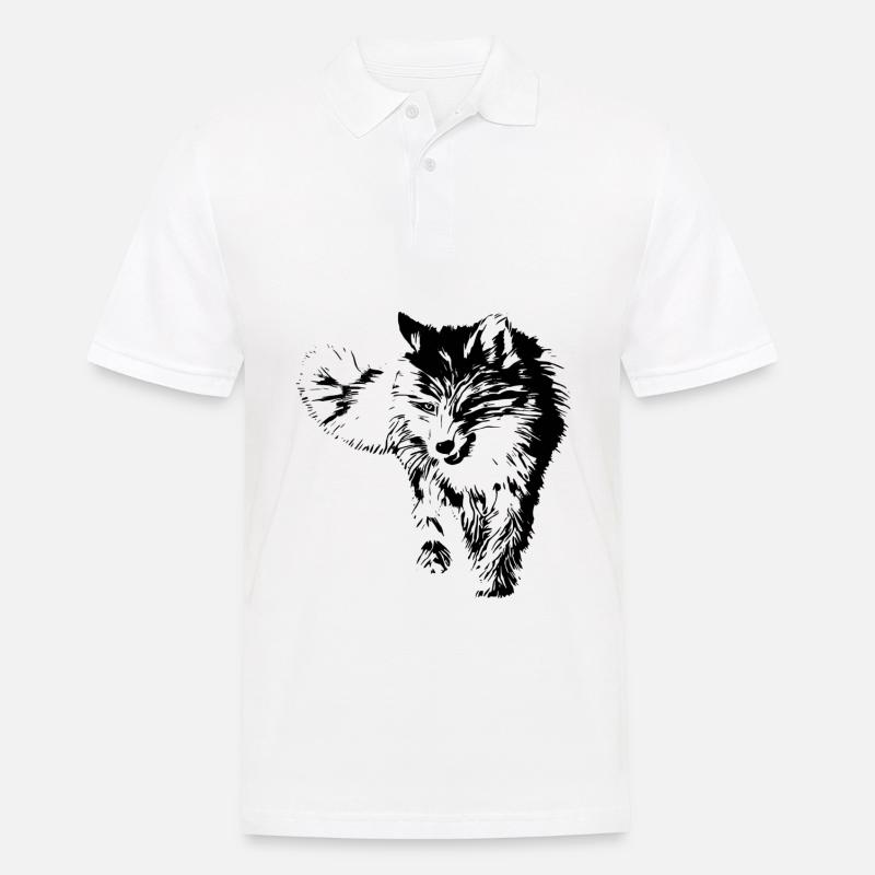Fuchs - Männer Poloshirt - Weiß
