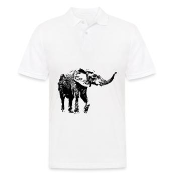 Elefant - Männer Poloshirt - Weiß - Vorne - Kai (181cm)