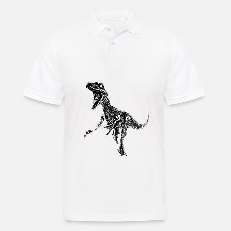 Velociraptor - Männer Poloshirt - Weiß