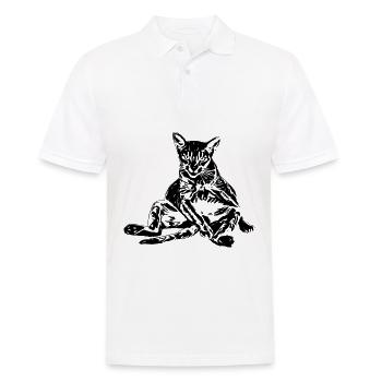 Chat - Polo Homme - blanc - Devant - Kai (181cm)