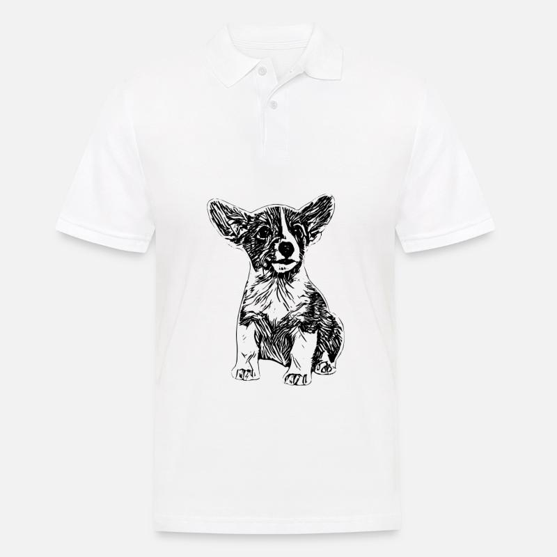 Jack Russell - Pikétröja herr - vit