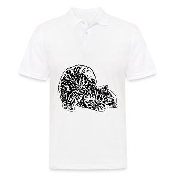 Chat - Polo Homme - blanc - Devant - Kai (181cm)