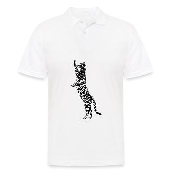 Katze - Männer Poloshirt - Weiß - Vorne - Kai (181cm)