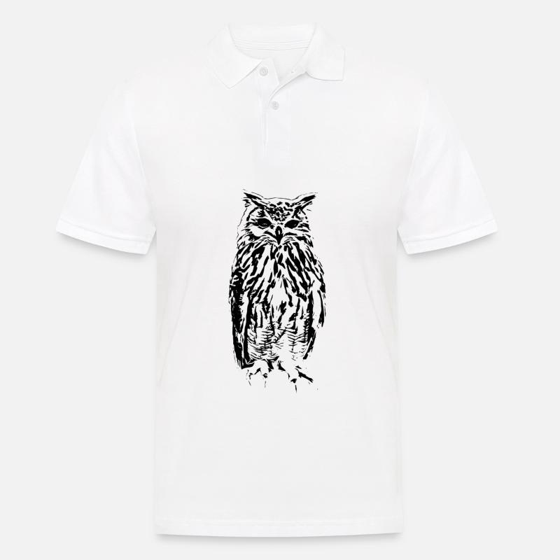 Eule - Männer Poloshirt - Weiß