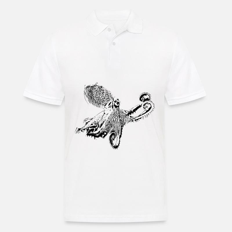 Krake - Männer Poloshirt - Weiß