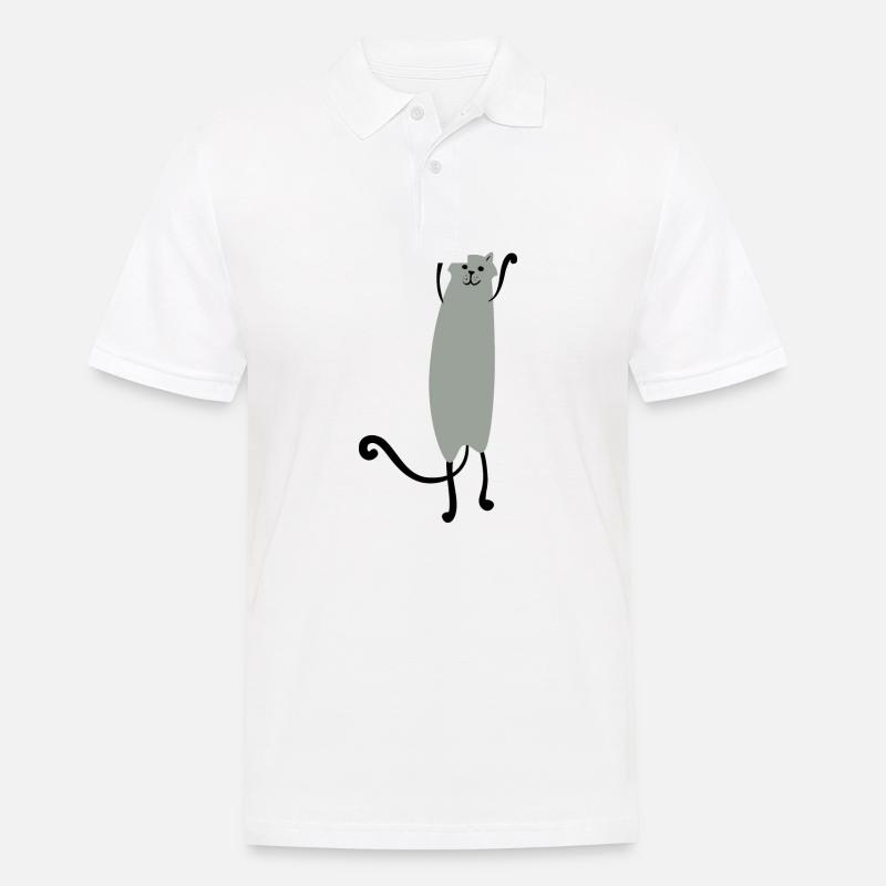 Katze - Männer Poloshirt - Weiß