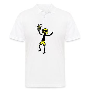 Stick Figure Bière Fête Vacances - Polo Homme - blanc - Devant - Kai (181cm)