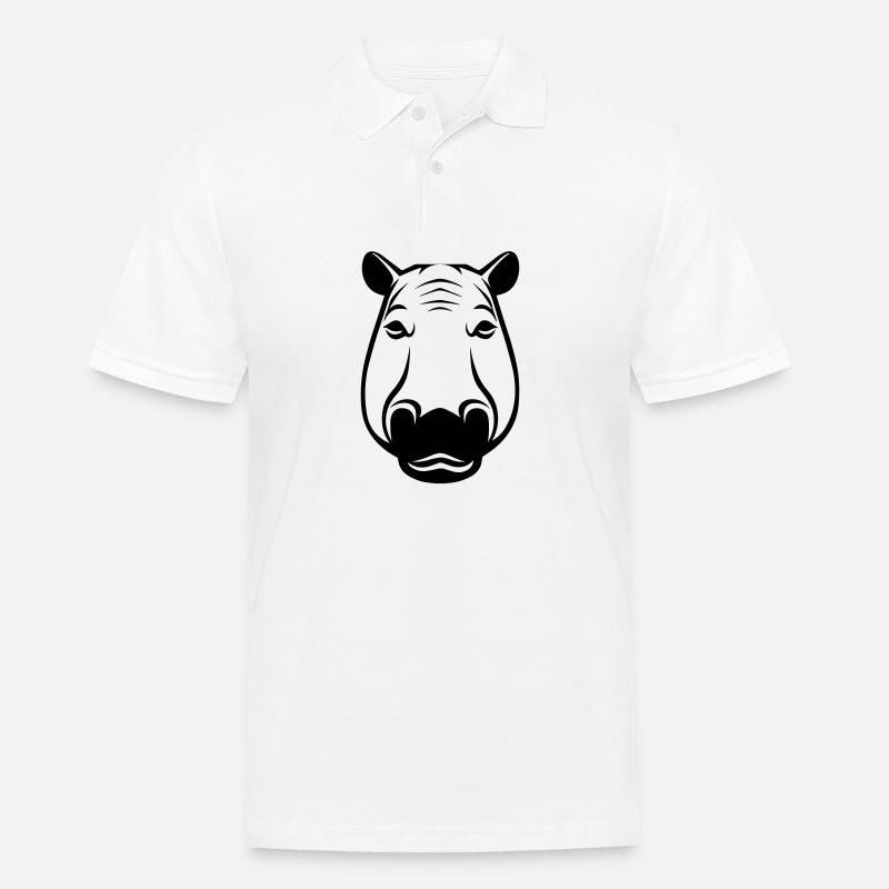 Nilpferd - Männer Poloshirt - Weiß