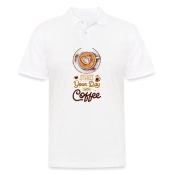 Coffee Coffee Lover Coffee Mug Barista Vintage - Men's Polo Shirt - white - Front - Kai (181cm)