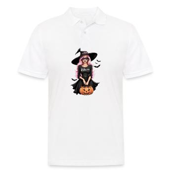 Sorcière Femme Halloween Costume Cadeau Citrouille - Polo Homme - blanc - Devant - Kai (181cm)