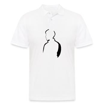 Caricature emblématique de la culture pop : silhouette d’homme - Polo Homme - blanc - Devant - Kai (181cm)