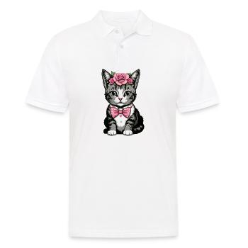 Sweet Cat Süße Katze Braut Hochzeit Heiraten Liebe - Männer Poloshirt - Weiß - Vorne - Kai (181cm)