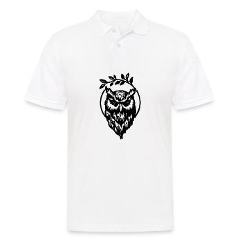 Eule - Männer Poloshirt - Weiß - Vorne - Kai (181cm)