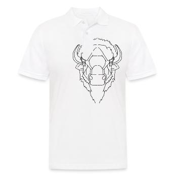 Büffel Bison Geometrisch Geschenk Farbe anpassbar! - Männer Poloshirt - Weiß - Vorne - Kai (181cm)