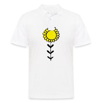 Sonnenblume Illustration - Männer Poloshirt - Weiß - Vorne - Kai (181cm)