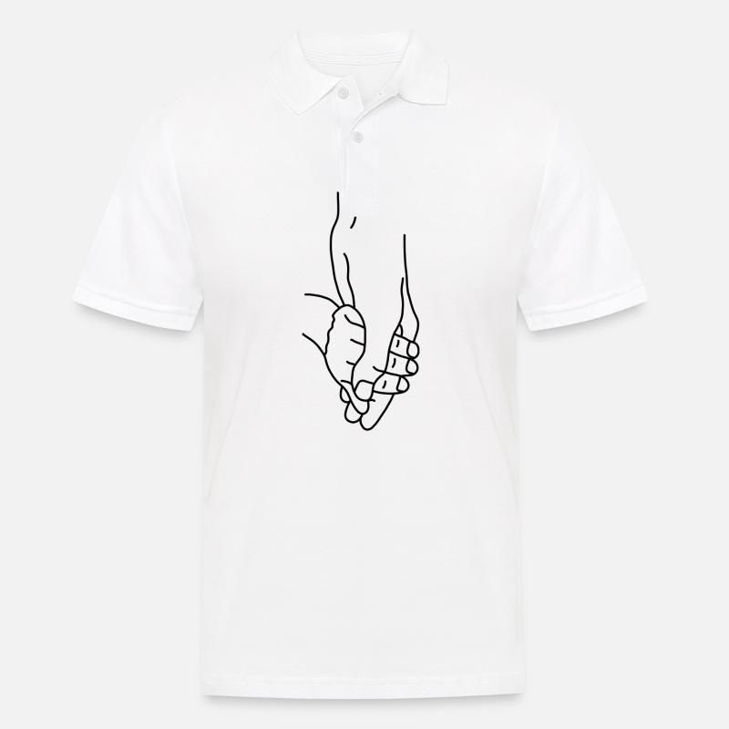 Kind Eltern Hand - Männer Poloshirt - Weiß