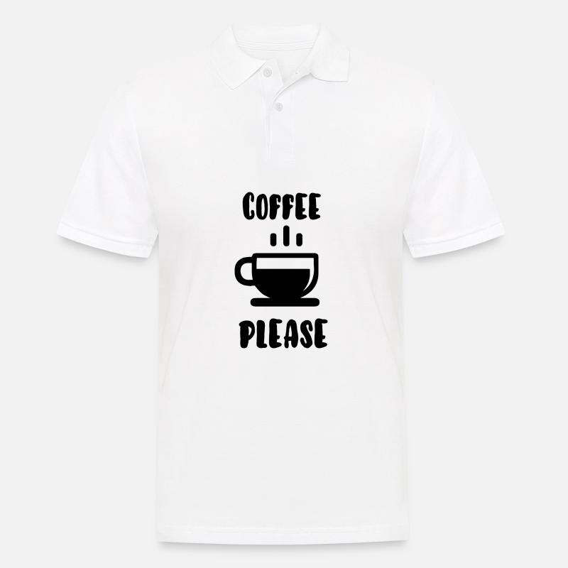 Kaffee bitte - Männer Poloshirt - Weiß