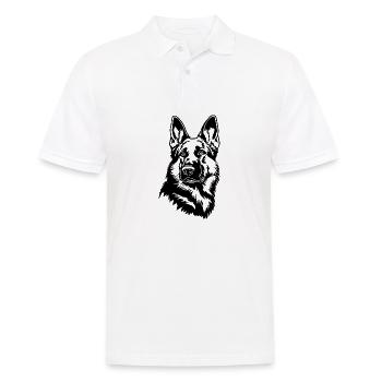 Schäferhund Hund Hundekopf - Männer Poloshirt - Weiß - Vorne - Kai (181cm)