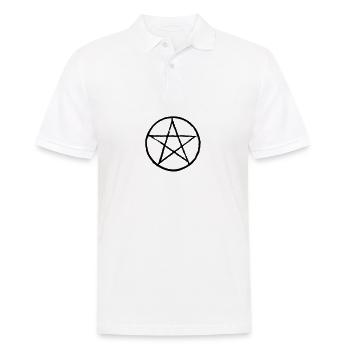 Pentagramm - Männer Poloshirt - Weiß - Vorne - Kai (181cm)