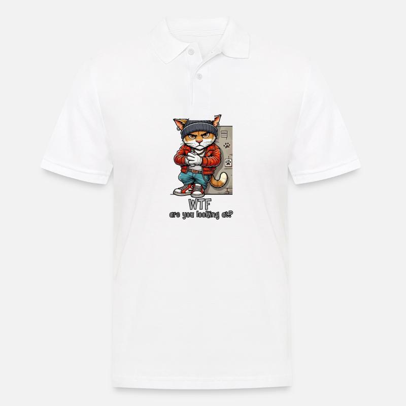 WTF schaust du dir an? - Männer Poloshirt - Weiß