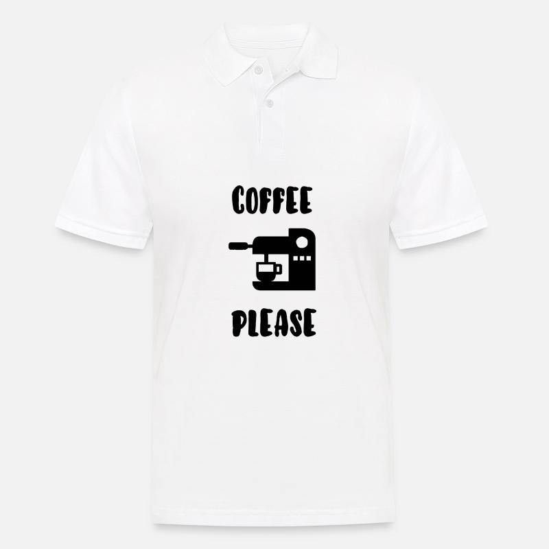 Kaffee bitte - Männer Poloshirt - Weiß