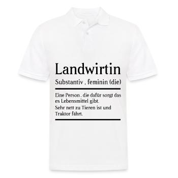 Landwirtin Bäuerin Definition Bedeutung Spruch - Männer Poloshirt - Weiß - Vorne - Kai (181cm)