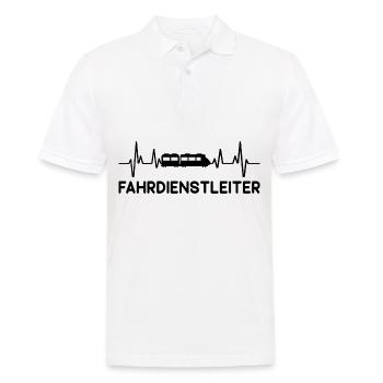 Fahrdienstleiter Zug Eisenbahn Herzschlag - Männer Poloshirt - Weiß - Vorne - Kai (181cm)