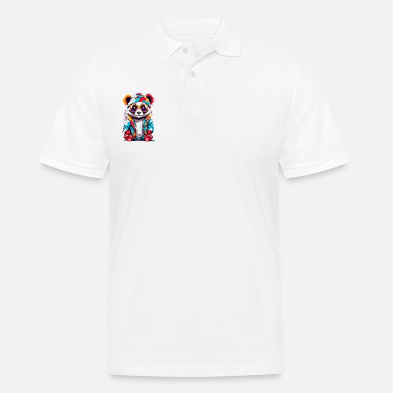 Coole Panda - Männer Poloshirt - Weiß