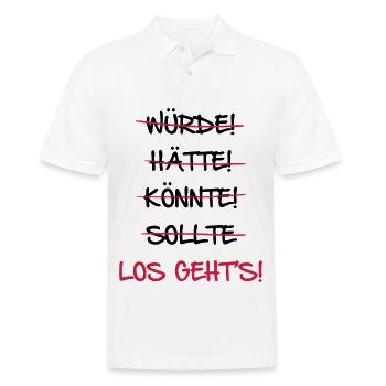 Let's go the starting signal saying - Men's Polo Shirt - white - Front - Kai (181cm)