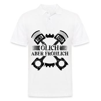 Auto Schrauber Tuner Mechaniker Ölich - Männer Poloshirt - Weiß - Vorne - Kai (181cm)