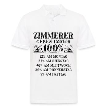 Zimmermann Geschenk Schreiner Werkzeug - Männer Poloshirt - Weiß - Vorne - Kai (181cm)