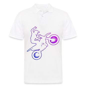Supermoto Motocross Freestyle Motocross Hommes - Polo Homme - blanc - Devant - Kai (181cm)