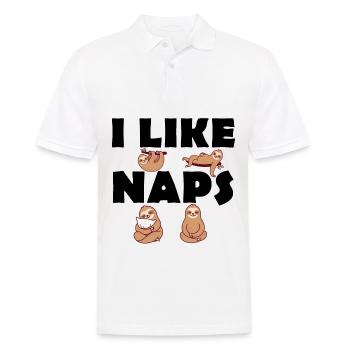 J’aime les siestes - Paresseux - Lève-tard - Polo Homme - blanc - Devant - Kai (181cm)