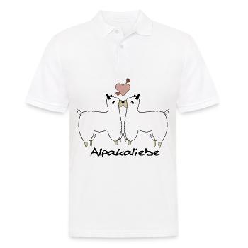 Alpaka Liebe Design - Männer Poloshirt - Weiß - Vorne - Kai (181cm)