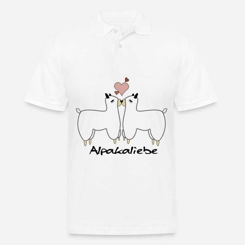 Alpaka Liebe Design - Männer Poloshirt - Weiß