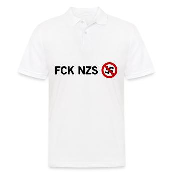 FCK NZS - Männer Poloshirt - Weiß - Vorne - Kai (181cm)