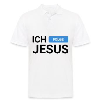 Ich Folge Jesus - Männer Poloshirt - Weiß - Vorne - Kai (181cm)