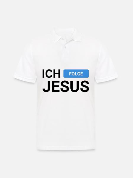 Ich Folge Jesus - Männer Poloshirt - Weiß