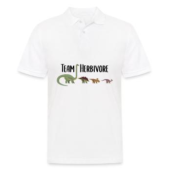 Vegan Team Herbivore - Männer Poloshirt - Weiß - Vorne - Kai (181cm)