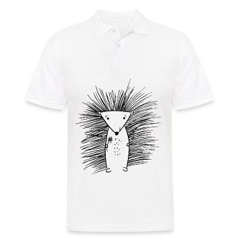hérisson doux avec fleur - Polo Homme - blanc - Devant - Kai (181cm)