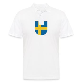 Schweden Wappen - Männer Poloshirt - Weiß - Vorne - Kai (181cm)