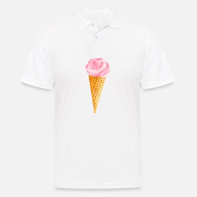 Cornet de glace - Polo Homme - blanc