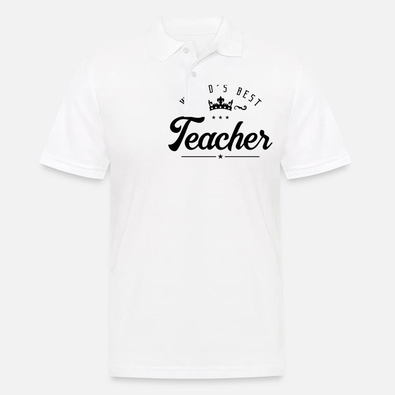 Weltbester Lehrer Lehrerin - Männer Poloshirt - Weiß
